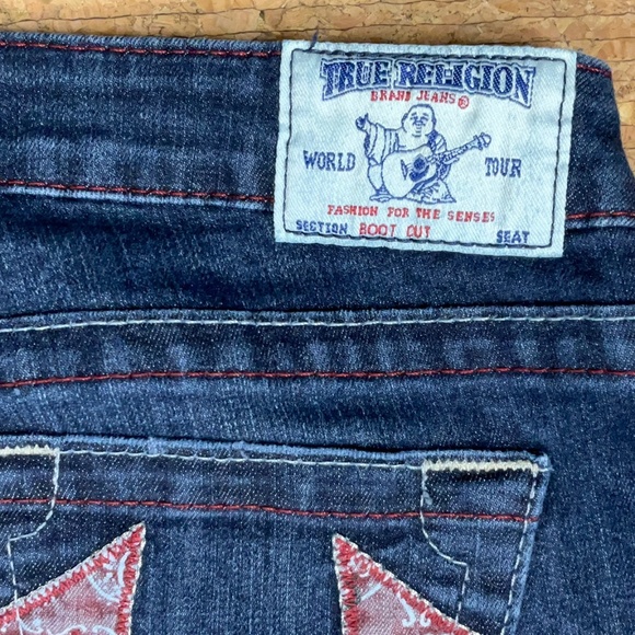 True Religion Bootcut Jeans Women’s Sz 29 Made in USA Dark Wash Flare Denim Y2K - Picture 4 of 12